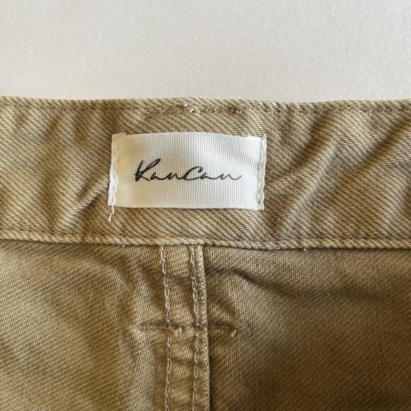 Kancan Mikaella Ultra High Rise 90s Flare Jeans Beige Tan Khaki Distressed 11/29 - Picture 5 of 9